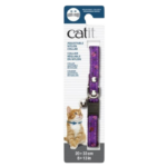 CATIT Adjustable Nylon Collar w/Riverts Purple w/Ladybugs 0.8cm