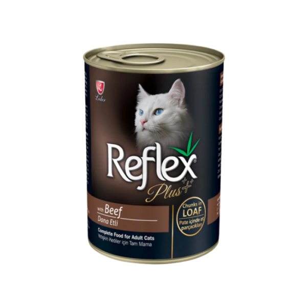 REFLEX Plus Adult Can Food with Beef Chunks in Loaf 400g